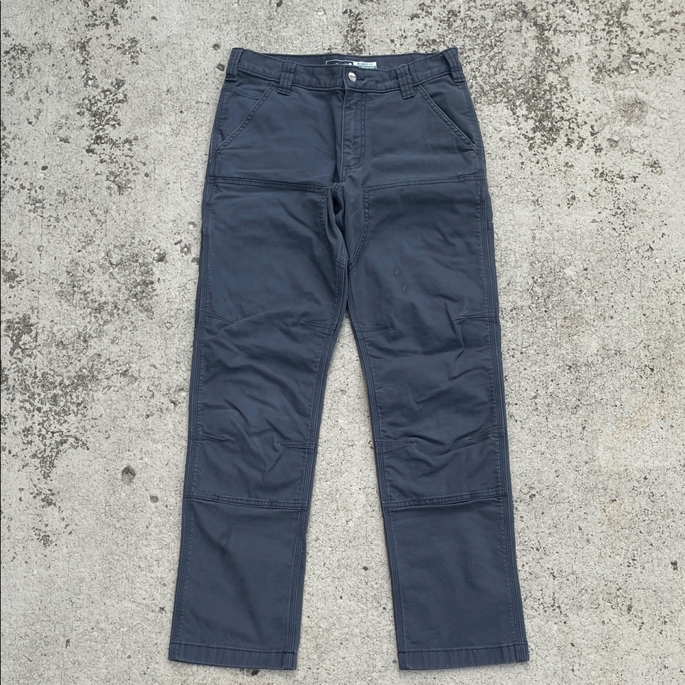 Grey Carhartt Men's Relaxed Double Knees Carpenter Pants